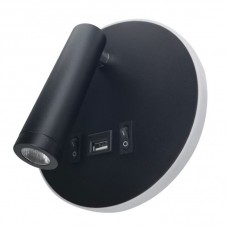 Φωτιστικό Τοίχου LED Φωτισμού Εμπρός-Πίσω + USB Θερμό Φως Μαύρο 43418-BL